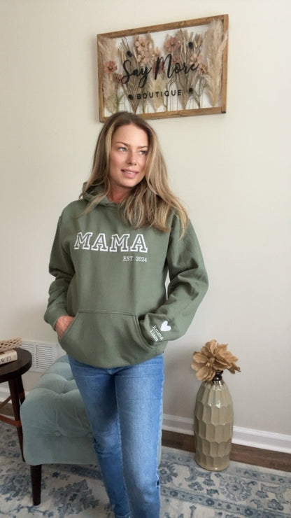 College Vibes Mama,Nana,Grandma...Custom Embroidered Hoodie