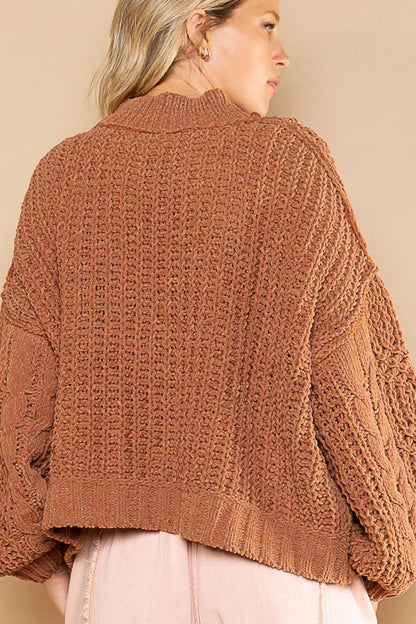 Chelsey Mock Neck Chenille Sweater