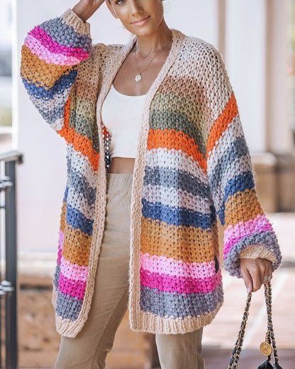 Cali Striped Knit Cardigan