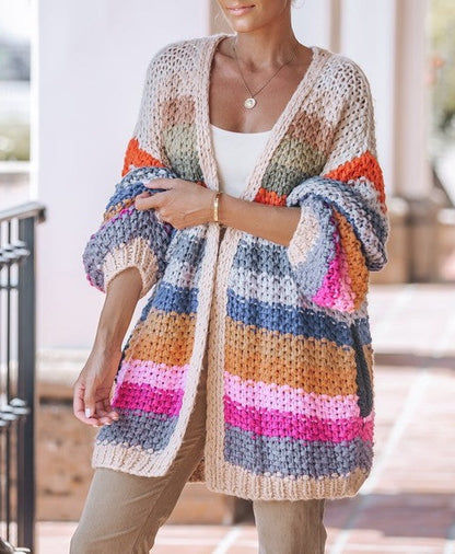 Cali Striped Knit Cardigan