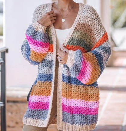 Cali Striped Knit Cardigan