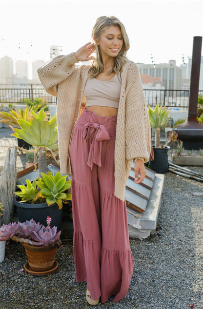 Tiered Wide Leg Pants