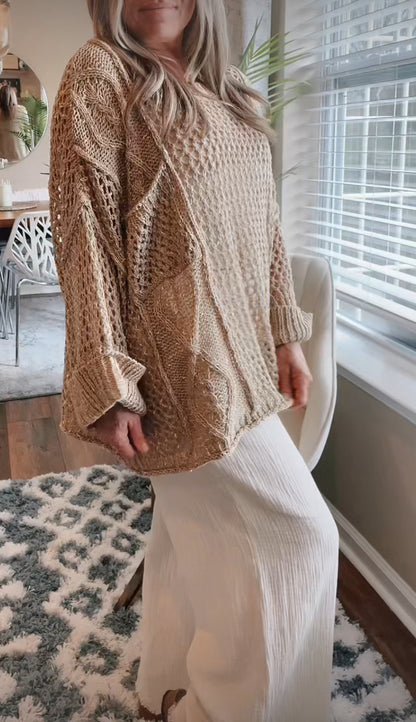 Contrast Knit Sweater