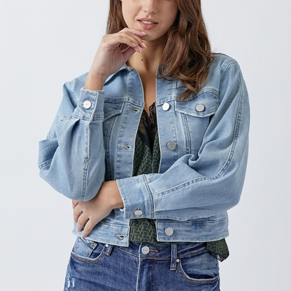 Balloon Sleeve Denim Jacket