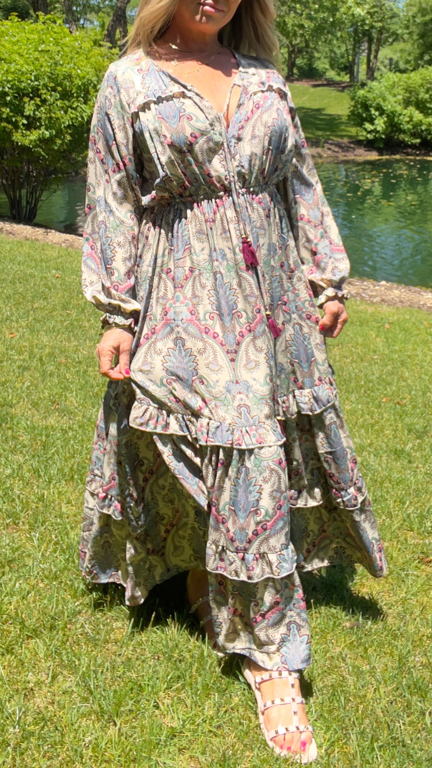 Floral Boho Long Sleeve Maxi