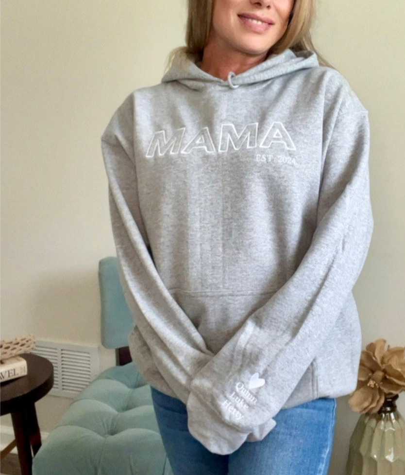 New School Vibes Mom,Nana,Grandma... Custom Embroidered Hoodie