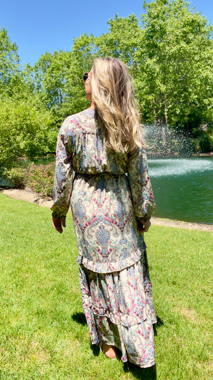 Floral Boho Long Sleeve Maxi