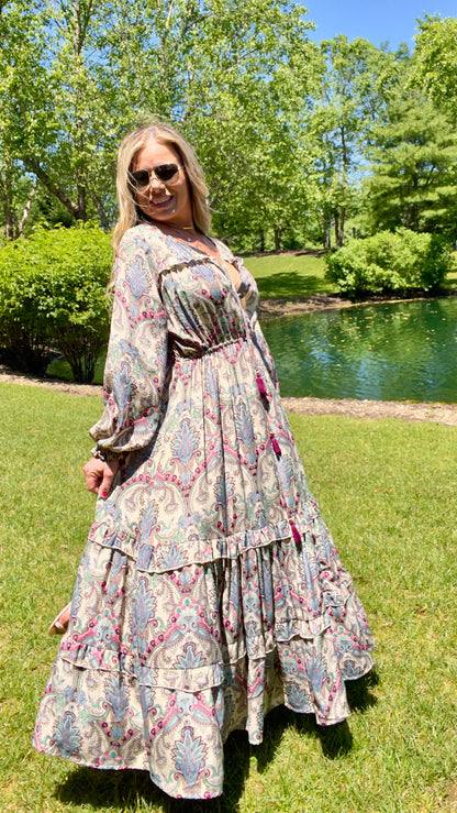 Floral Boho Long Sleeve Maxi