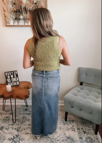 Midi-Maxi Denim Skirt