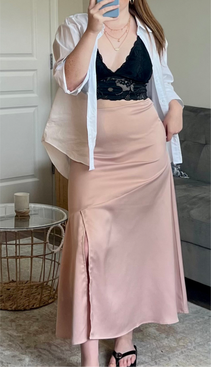 Satin Midi-Skirt