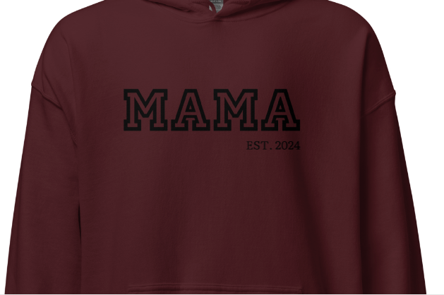 College Vibes Mama,Nana,Grandma...Custom Embroidered Hoodie