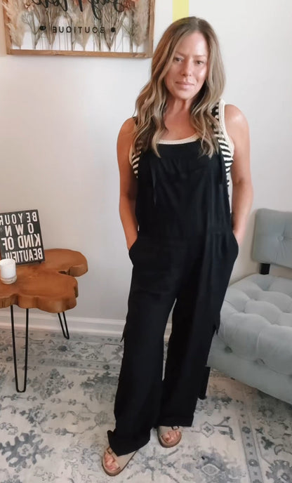 Around Town Wide Leg Cargo Overalls