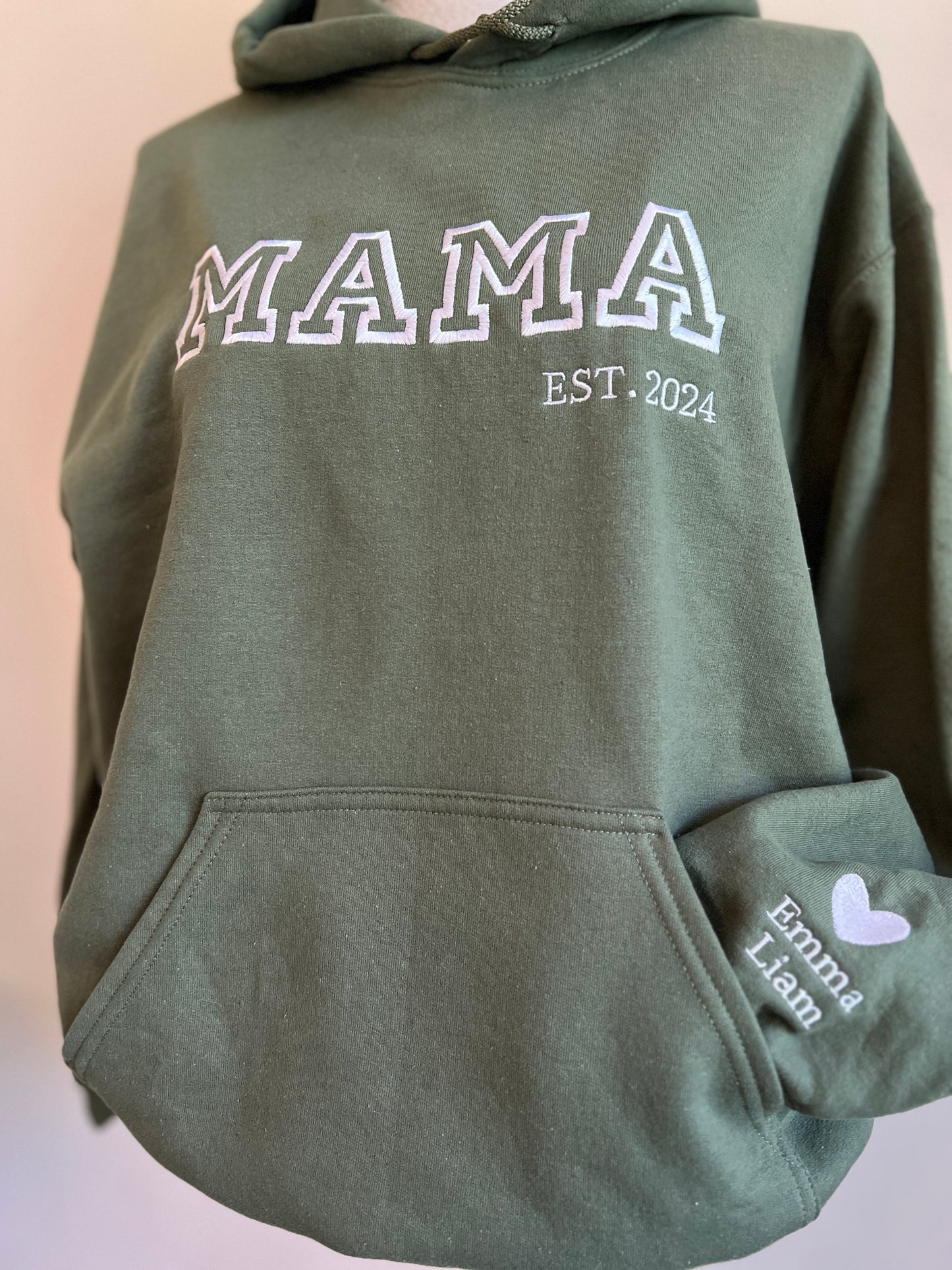 College Vibes Mama,Nana,Grandma...Custom Embroidered Hoodie