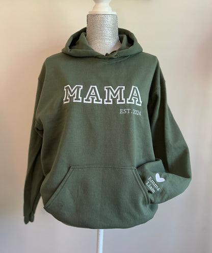 College Vibes Mama,Nana,Grandma...Custom Embroidered Hoodie