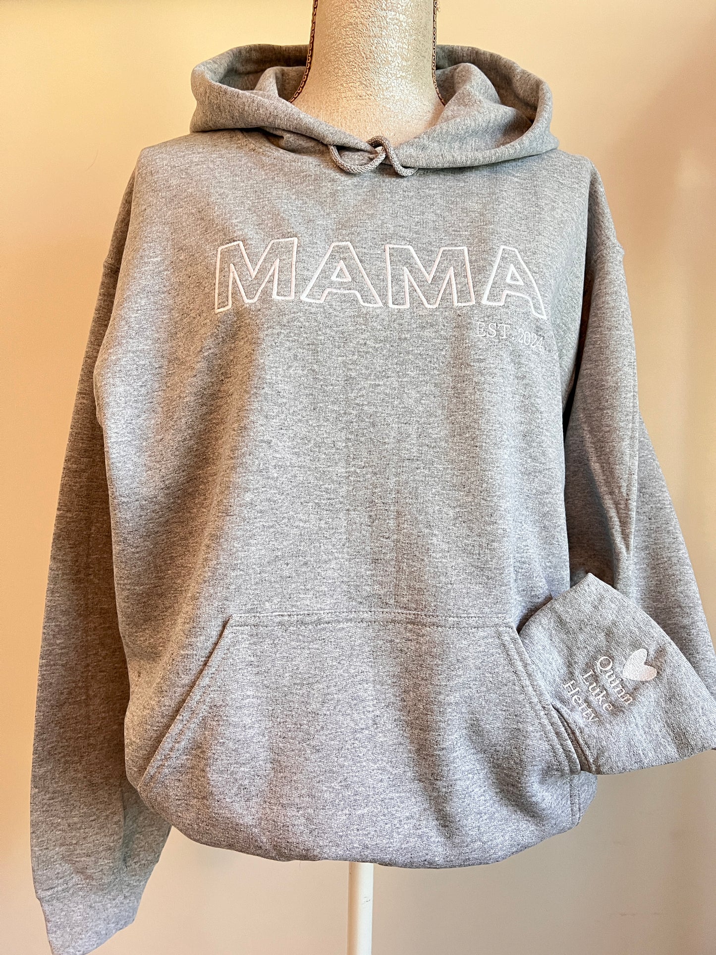 New School Vibes Mom,Nana,Grandma... Custom Embroidered Hoodie