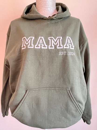 College Vibes Mama,Nana,Grandma...Custom Embroidered Hoodie