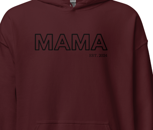 New School Vibes Mom,Nana,Grandma... Custom Embroidered Hoodie