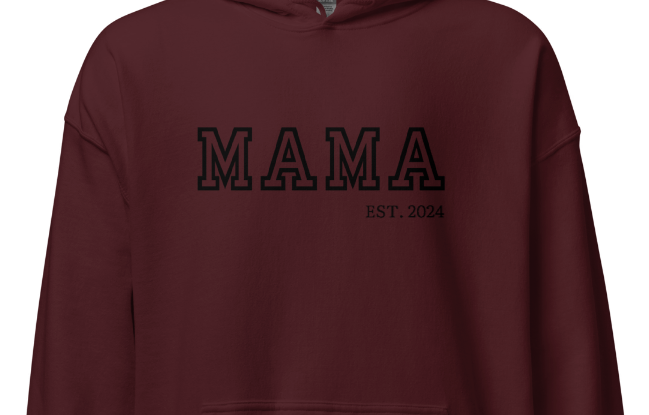 Old School Vibes Mama,Nana,Grandma...Custom Embroidered Hoodie