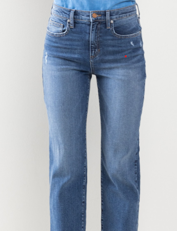 Jenna Cropped Raw Hem Medium Wash Jeans