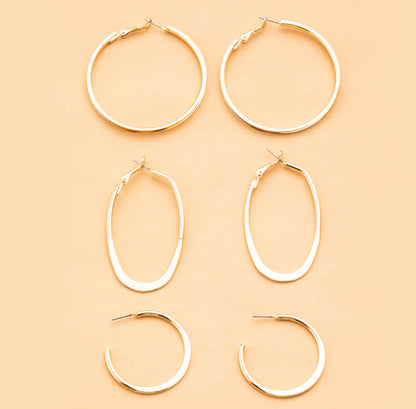 Gold Hoop Earring Set