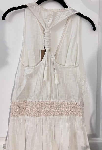 White Gauze Embroidered Jumpsuit