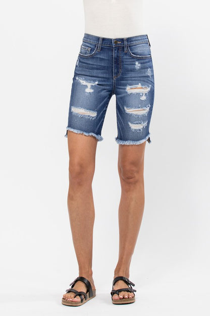 Denim Biker Shorts