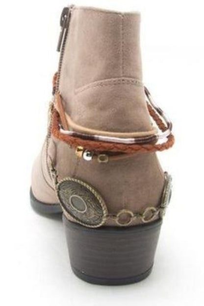 Taupe Faux Suede Anklet Bootie