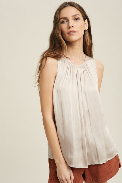 Satin Sleeveless Top