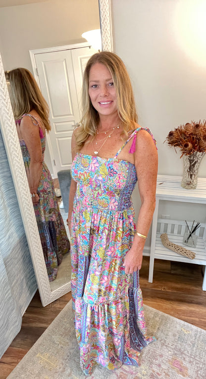 Smocked Floral Maxi Dress