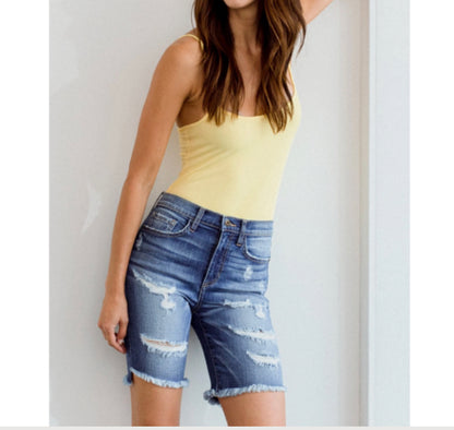 Denim Biker Shorts